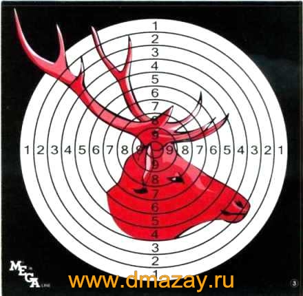Мишени для пневматики MegaLine (Мегалайн) цветные (голова оленя) 50 штук